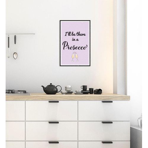 4067437343298 - Metallbild QUEENCE Prosecco Bilder Gr B H 30 cm x 45 cm Metallbild Schriftzüge Hochformat 1 St schwarz Metallbilder Stahlschilder