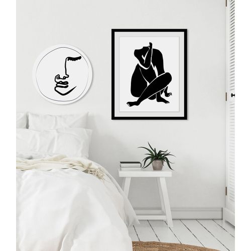 4049009844662 - Bild QUEENCE Anna schwarz (farbe rahmen schwarz farbe bild(er) schwarz) B40cm H50cm Acrylglas Papier Holz Bilder HD Premium Poster-Druck inkl Holzrahmen