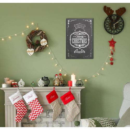 4067437338553 - Metallbild QUEENCE Wish you a Merry Christmas Bilder Gr B H 30 cm x 45 cm Metallbild Hochformat 1 St weiß Metallbilder Stahlschilder