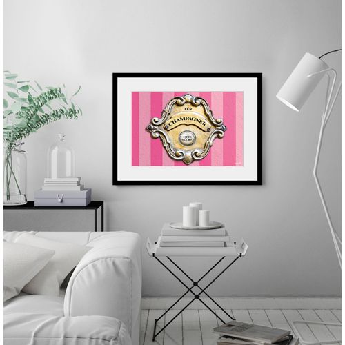 4049009929024 - Bild QUEENCE CHAMPAGNER BELL Bilder Gr B H 50 cm x 40 cm Wandbild Gegenstandslos Querformat 1 St rosa (rosa goldfarben) Kunstdrucke Bilder