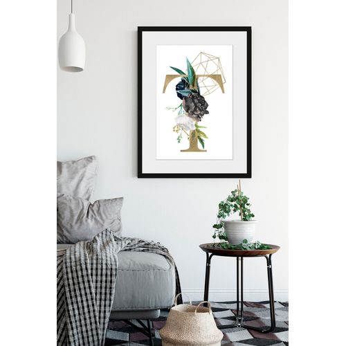 4049009837138 - Bild QUEENCE T Bilder Gr B H 50 cm x 70 cm Wandbild Hochformat 1 St goldfarben Bild Kunstdruck Bilder mit Rahmen
