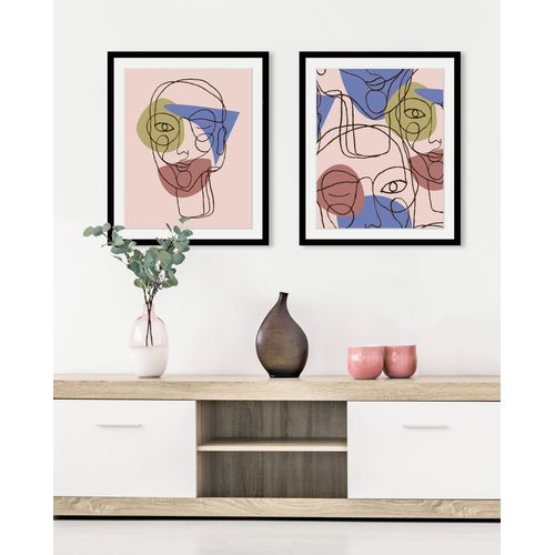 4049009844761 - Bild QUEENCE Pastella Bilder Gr B H 50 cm x 70 cm Wandbild Abstrakt Hochformat 1 St rosa Bild Kunstdruck Bilder mit Rahmen