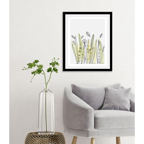4067437336955 - Bild QUEENCE Fila Bilder Gr B H 50 cm x 70 cm Wandbild Blumen Hochformat 1 St grün Kunstdrucke gerahmt