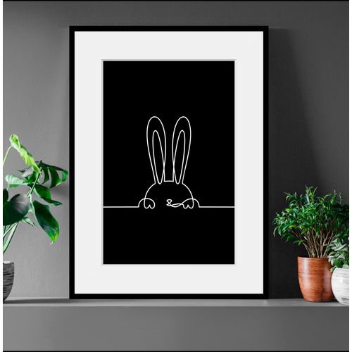 4049009841630 - Bild QUEENCE Felix Bilder Gr B H 40 cm x 50 cm Wandbild Hase Hochformat 1 St schwarz Bild Kunstdruck Bilder mit Rahmen