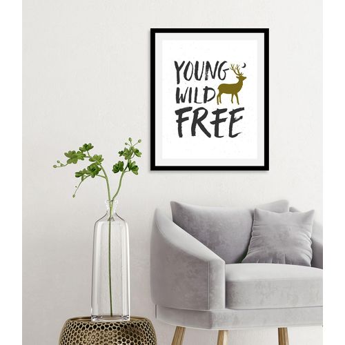 4067437345247 - Bild QUEENCE Young Wild Free Bilder Gr B H 30 cm x 40 cm Wandbild Stadt Hochformat 1 St schwarz Kunstdrucke gerahmt