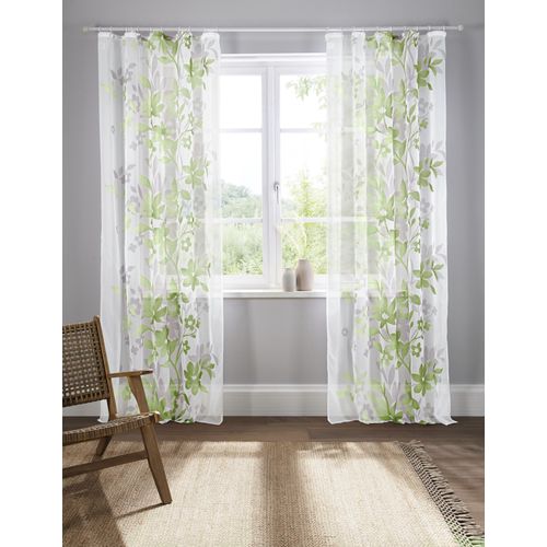 6920192998647 - Gardine HOME AFFAIRE Ina Gr 2 grün B144cm H175cm Voile Polyester Gardinen transparent 2-er Set einseitig bedruckt Voile