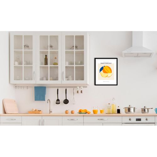 4067437335613 - Bild QUEENCE Santorini Bilder Gr B H 30 cm x 40 cm Wandbild Hochformat 1 St gelb (gelb orange) Kunstdrucke gerahmt