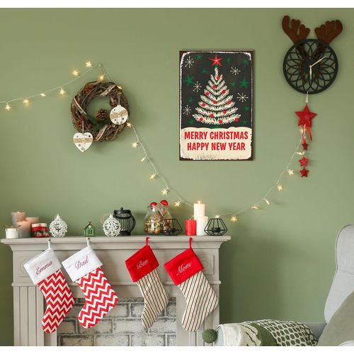 4067437338164 - Metallbild QUEENCE Christmas & New Year Bilder Gr B H 30 cm x 45 cm Metallbild Hochformat 1 St beige Metallbilder Stahlschilder