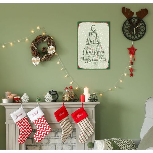 4067437340648 - Metallbild QUEENCE A Very Merry Christmas Bilder Gr B H 30 cm x 45 cm Metallbild Hochformat 1 St grün Metallbilder Stahlschilder