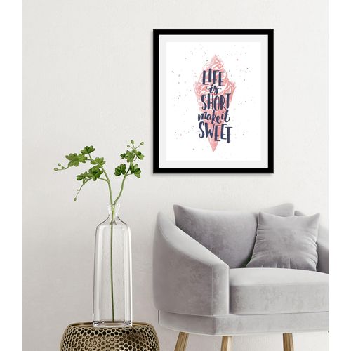 4067437336573 - Bild QUEENCE Sweet Bilder Gr B H 30 cm x 40 cm Wandbild Schriftzüge Hochformat 1 St rosa Kunstdrucke gerahmt