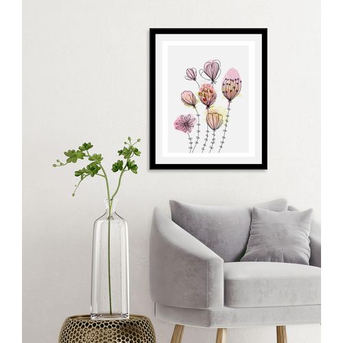 4067437336924 - Bild QUEENCE Faye Bilder Gr B H 50 cm x 70 cm Wandbild Blumen Hochformat 1 St rosa Kunstdrucke gerahmt