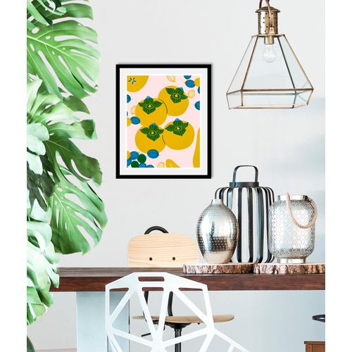 4067437334210 - Bild QUEENCE Elmer Bilder Gr B H 40 cm x 50 cm Wandbild Hochformat 1 St gelb (gelb blau) Kunstdrucke gerahmt