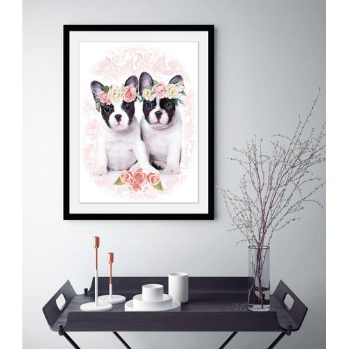 4049009929086 - Bild QUEENCE Zwillinge Bilder Gr B H 40 cm x 50 cm Wandbild Hunde Hochformat 1 St bunt Kunstdrucke Bilder