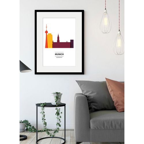 4049009839323 - Bild QUEENCE Munich Color Splash Bilder Gr B H 40 cm x 50 cm Wandbild Städte Hochformat 1 St bunt Bild Kunstdruck Bilder mit Rahmen