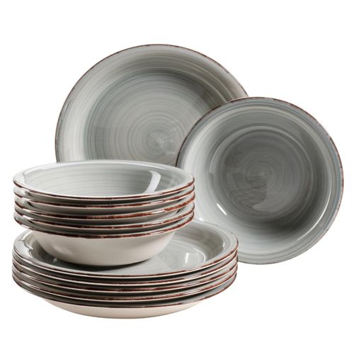 9001794723886 - Tafelservice Geschirr Set Teller SchÃ¼ssel Serie Lumaca Rauchblau MÃSER - B-Ware sehr gut