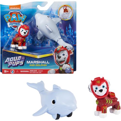 0778988446775 - Paw Patrol Aqua Pups - Hero Pups-Set mit Marshall-Welpenfigur und Delfin-Figur Spielfigur 0778988446775 - Paw Patrol Aqua Pups - Hero Pups-Set mit Marshall-Welpenfigur und Delfin-Figur Spielfigur