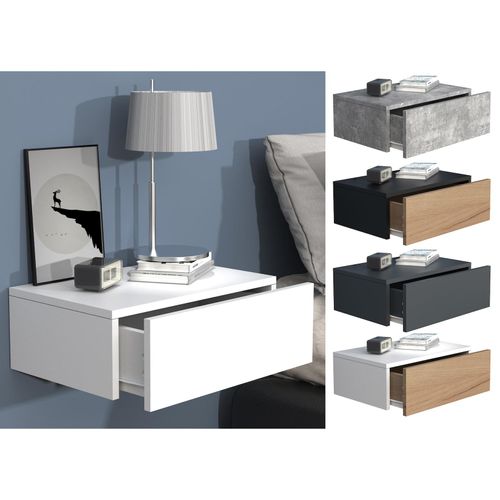 4051814418914 - Holz Wandschublade Nachtschrank Wandboard Schublade Konsole Nachttisch Usal M 45 cm (Farbe Beton-Grau) 4051814418914 - Holz Wandschublade Nachtschrank Wandboard Schublade Konsole Nachttisch Usal M 45 cm (Farbe Beton-Grau)