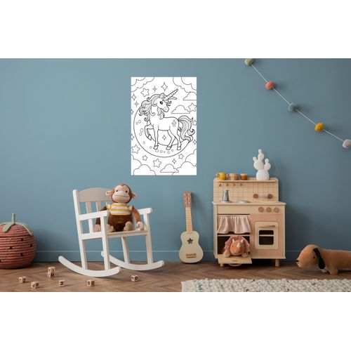 4067437121445 - Wandsticker QUEENCE Einhorn am Himmel weiß B60cm Vinyl Wandtattoos DIY-Wandsticker zum Bemalen 4067437121445 - Wandsticker QUEENCE Einhorn am Himmel weiß B60cm Vinyl Wandtattoos DIY-Wandsticker zum Bemalen