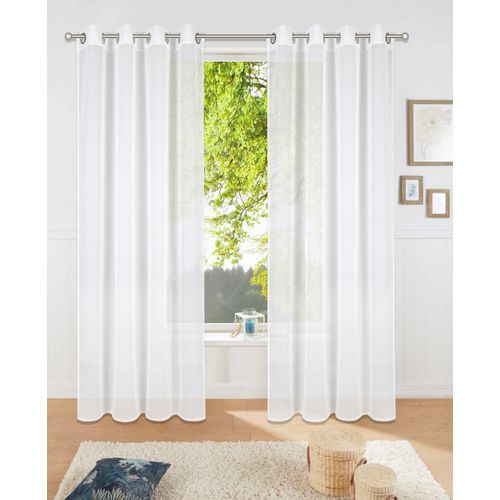 6941446611372 - Gardine MY HOME Dolly Gardinen Gr 145 cm Ösen 140 cm weiß (white) Ösen Gardine Transparent Gewebt Polyester 6941446611372 - Gardine MY HOME Dolly Gardinen Gr 145 cm Ösen 140 cm weiß (white) Ösen Gardine Transparent Gewebt Polyester