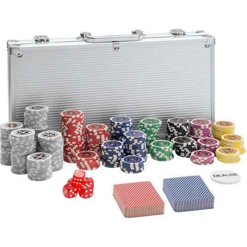 4260517461916 - tectake® Pokerset 300 farbige Chips 5 Würfel inklusive verschließbarer Aluminiumkoffer 4260517461916 - tectake® Pokerset 300 farbige Chips 5 Würfel inklusive verschließbarer Aluminiumkoffer