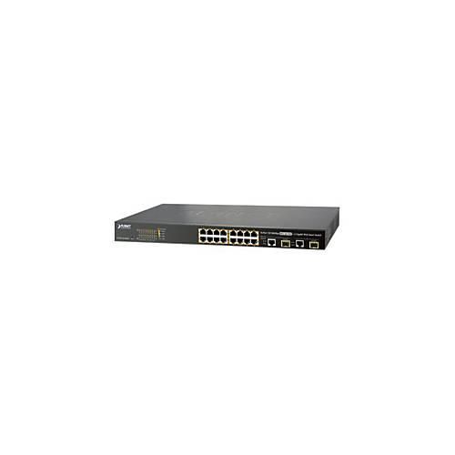 4711605280129 - PLANET FGSW-1816HPS - Switch - managed - 16 x 10 100 + 2 x Kombi-Gigabit-SFP - Desktop