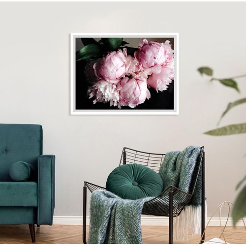 4049009914129 - Bild QUEENCE Gunni Bilder Gr B H 50 cm x 40 cm Wandbild Blumen Querformat rosa (weiß) Kunstdrucke gerahmt Rosen