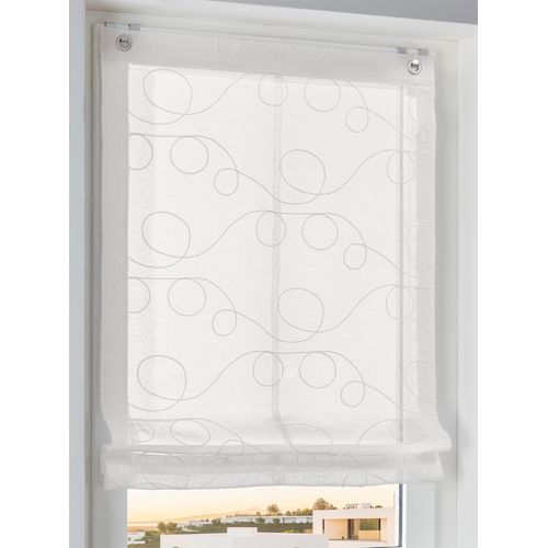 4016478995942 - Raffrollo HEINE HOME Raffrollos Gr 130 cm Ösen 120 cm weiß Raffrollos halbtransparent