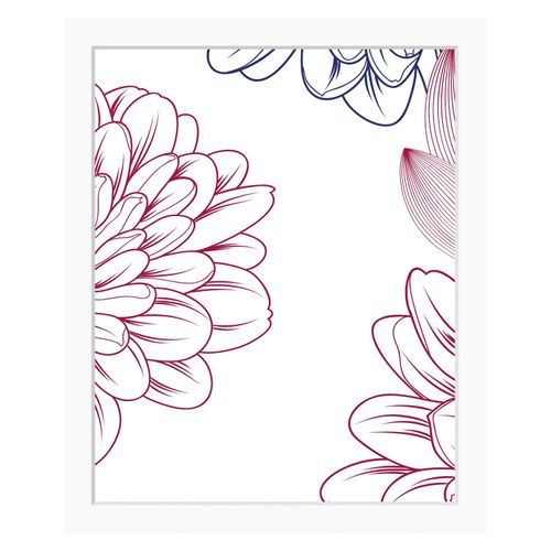 4049009897934 - Bild QUEENCE Lia Bilder Gr B H 40 cm x 50 cm Wandbild Blumen Hochformat bunt (rosa weiß blau) Kunstdrucke Blumen gerahmt