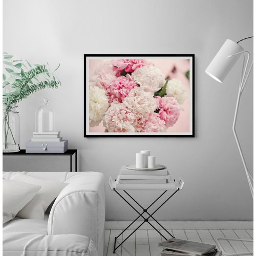 4049009914839 - Bild QUEENCE Martin Bilder Gr B H 40 cm x 30 cm Wandbild Blumen Querformat rosa (schwarz) Kunstdrucke gerahmt Rosen