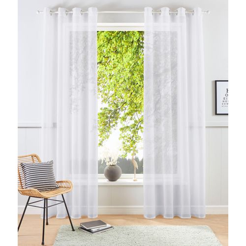 4067602829497 - Gardine MY HOME XANA mit Ösen Kräuselband oder Schlaufen Gr 3 weiß B140cm H225cm Voile Polyester Gardinen Bestseller einfarbig 1 bzw 2 Schals pflegeleicht Schal 4067602829497 - Gardine MY HOME XANA mit Ösen Kräuselband oder Schlaufen Gr 3 weiß B140cm H225cm Voile Polyester Gardinen Bestseller einfarbig 1 bzw 2 Schals pflegeleicht Schal