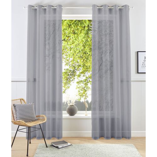 4067602829510 - Gardine MY HOME XANA mit Ösen Kräuselband oder Schlaufen Gr 3 grau B140cm H225cm Voile Polyester Gardinen Bestseller einfarbig 1 bzw 2 Schals pflegeleicht Schal 4067602829510 - Gardine MY HOME XANA mit Ösen Kräuselband oder Schlaufen Gr 3 grau B140cm H225cm Voile Polyester Gardinen Bestseller einfarbig 1 bzw 2 Schals pflegeleicht Schal