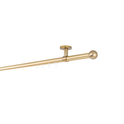 4066866190596 - Gardinenstange auf Maß Innenlauf 20mm Ball 1-lauf Vorhangstange Deckenträger 4cm Stilgarnitur mit Gleiter für Vorhänge - Messing-Matt - 170cm 4066866190596 - Gardinenstange auf Maß Innenlauf 20mm Ball 1-lauf Vorhangstange Deckenträger 4cm Stilgarnitur mit Gleiter für Vorhänge - Messing-Matt - 170cm