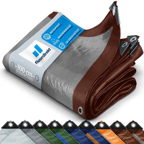 4066135847640 - floordirekt Abdeckplane 80 g m² Braun silber 4066135847640 - floordirekt Abdeckplane 80 g m² Braun silber
