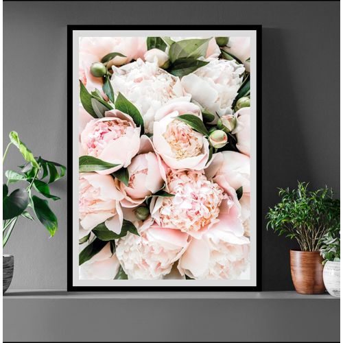4049009896470 - Bild QUEENCE Stefanie grün (farbe rahmen schwarz farbe bild(er) grünweißr) B30cm H40cm Acrylglas Papier Holz Bilder gerahmt Rosen