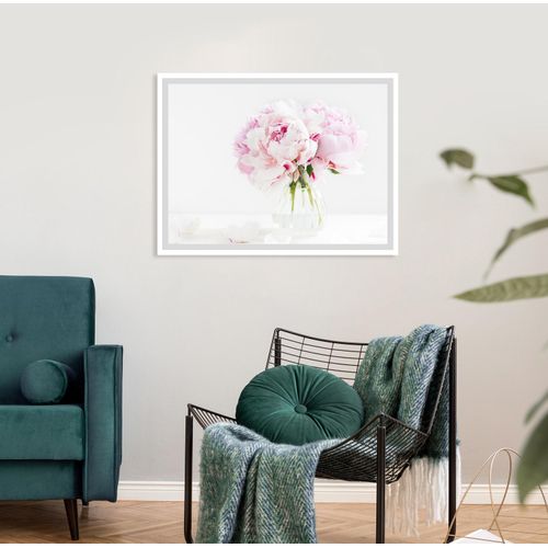 4049009914327 - Bild QUEENCE Carina rosa (farbe rahmen weiß farbe bild(er) rosa) B40cm H30cm Acrylglas Papier Holz Bilder gerahmt Rosen
