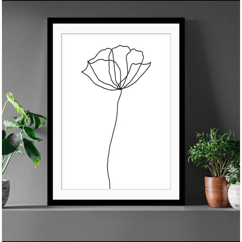 4049009895770 - Bild QUEENCE Susanne Bilder Gr B H 40 cm x 50 cm Wandbild Blumen Hochformat schwarz-weiß (schwarz weiß) Kunstdrucke Rose gerahmt