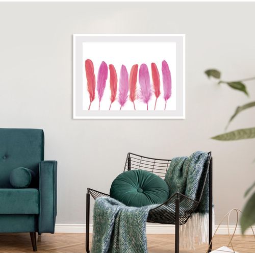 4049009915645 - Bild QUEENCE Ulla Bilder Gr B H 40 cm x 30 cm Wandbild Federn Querformat pink (weiß) Kunstdrucke Federn gerahmt 4049009915645 - Bild QUEENCE Ulla Bilder Gr B H 40 cm x 30 cm Wandbild Federn Querformat pink (weiß) Kunstdrucke Federn gerahmt