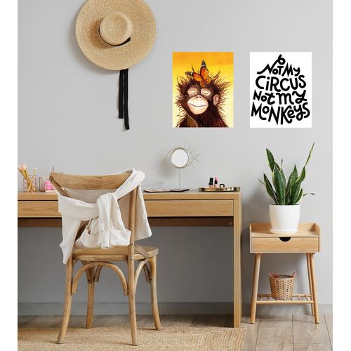 4067437736236 - Poster MY HOME Affe mit Schmetterling - Circus Set Dekoration Bilder Gr B H 30 cm x 40 cm Poster-Set Hochformat bunt Poster 2er-Set - jeweils 30x40cm