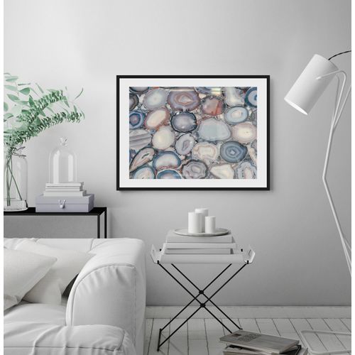 4049009916215 - Bild QUEENCE Hope Bilder Gr B H 40 cm x 30 cm Wandbild Abstrakt Querformat blau (schwarz) Kunstdrucke Abstrakt gerahmt Marmor