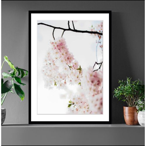 4049009897828 - Bild QUEENCE Lilly Bilder Gr B H 30 cm x 40 cm Wandbild Blumen Hochformat rosa (rosa weiß) Kunstdrucke Blumen gerahmt