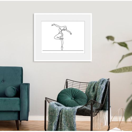 4049009913832 - Bild QUEENCE Polina Bilder Gr B H 60 cm x 50 cm Wandbild Frau Querformat schwarz-weiß (schwarz weiß) Kunstdrucke gerahmt Ballerina Ballett