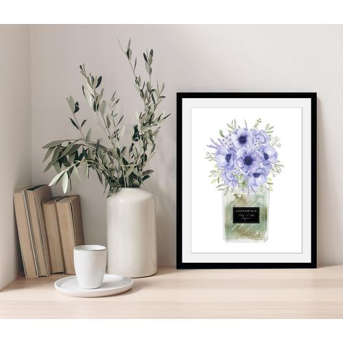 4067437736328 - Bild mit Rahmen MY HOME Blumen Parfüm - Gerahmter Digitaldruck Wandbild Bilder Gr B H 30 cm x 40 cm Wandbild Hochformat 1 St bunt (blau grün) Bilder mit Rahmen Holzrahmen - Dekoration