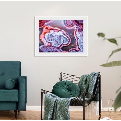 4049009916420 - Bild QUEENCE Brad Bilder Gr B H 40 cm x 30 cm Wandbild Abstrakt Querformat lila (weiß) Kunstdrucke gerahmt Abstrakt Marmor