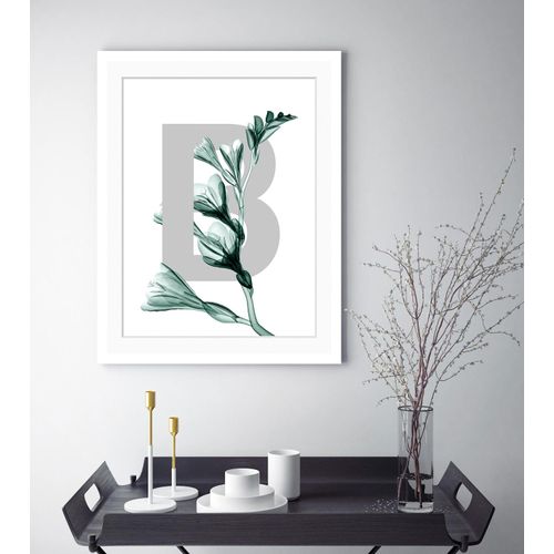 4049009913061 - Bild QUEENCE B-Flower 20 Bilder Gr B H 30 cm x 40 cm Wandbild Buchstaben Hochformat grün (grau dunkelgrün) Kunstdrucke Blume Blätter gerahmt 4049009913061 - Bild QUEENCE B-Flower 20 Bilder Gr B H 30 cm x 40 cm Wandbild Buchstaben Hochformat grün (grau dunkelgrün) Kunstdrucke Blume Blätter gerahmt