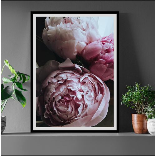 4049009896289 - Bild QUEENCE Ursula Bilder Gr B H 40 cm x 50 cm Wandbild Blumen Hochformat rosa (rosa weiß) Kunstdrucke Rosen gerahmt