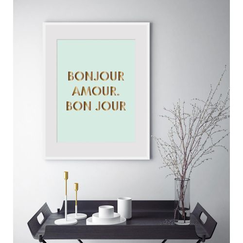 4049009896050 - Bild QUEENCE BONJOUR Bilder Gr B H 30 cm x 40 cm Wandbild Sprüche & Texte Hochformat grün (gold mint) Kunstdrucke Spruch gerahmt 4049009896050 - Bild QUEENCE BONJOUR Bilder Gr B H 30 cm x 40 cm Wandbild Sprüche & Texte Hochformat grün (gold mint) Kunstdrucke Spruch gerahmt