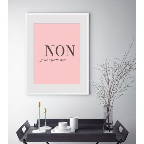 4049009895985 - Bild QUEENCE NON Bilder Gr B H 30 cm x 40 cm Wandbild Sprüche & Texte Hochformat schwarz (schwarz rosa) Kunstdrucke gerahmt Spruch