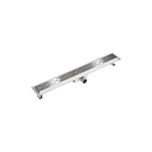 4260397651087 - tectake® Duschrinne aus Edelstahl Inklusive Geruchsstop und Haarsieb einfache Reinigung