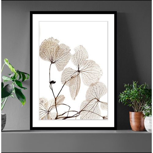 4049009897460 - Bild QUEENCE Ina Bilder Gr B H 40 cm x 50 cm Wandbild Blumen Hochformat beige (schwarz) Kunstdrucke Blumen gerahmt