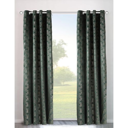 6973124819893 - Vorhang MY HOME Velvet Foil Gr 4 grün (dunkelgrün) B140cm H245cm Polyester Gardinen Samt